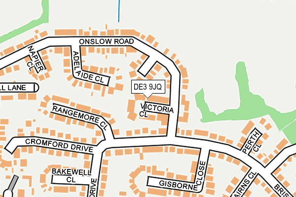 DE3 9JQ map - OS OpenMap – Local (Ordnance Survey)
