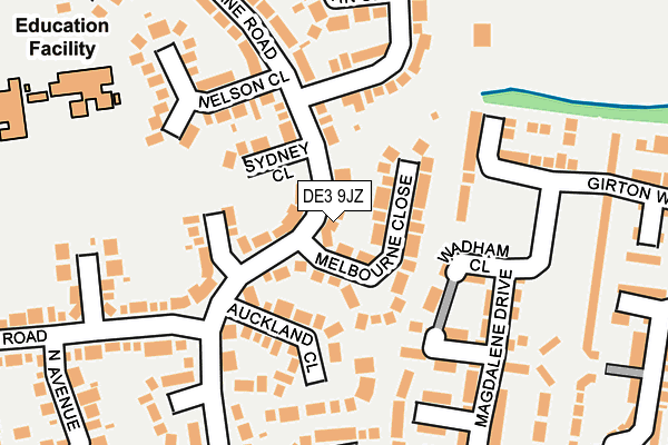 DE3 9JZ map - OS OpenMap – Local (Ordnance Survey)