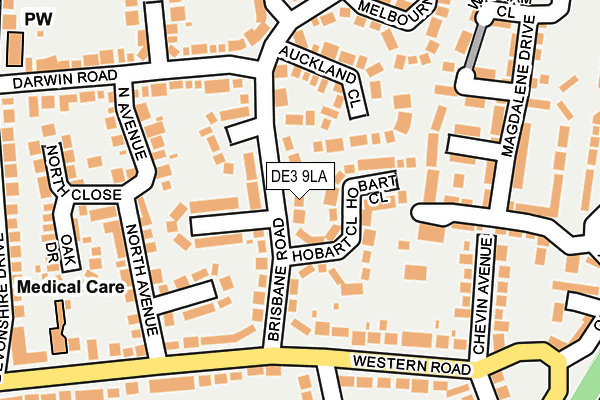 DE3 9LA map - OS OpenMap – Local (Ordnance Survey)