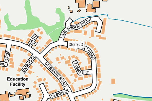 DE3 9LD map - OS OpenMap – Local (Ordnance Survey)