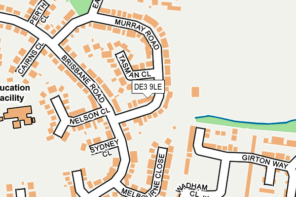 DE3 9LE map - OS OpenMap – Local (Ordnance Survey)