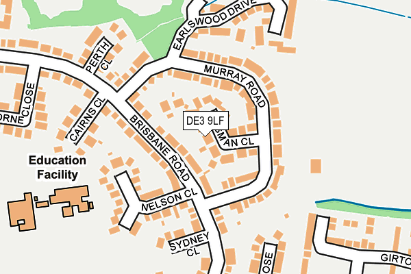 DE3 9LF map - OS OpenMap – Local (Ordnance Survey)