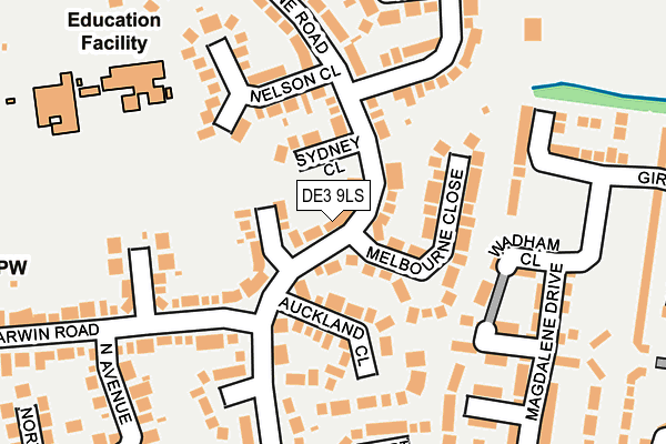 DE3 9LS map - OS OpenMap – Local (Ordnance Survey)