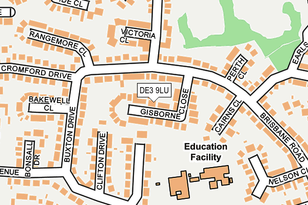 DE3 9LU map - OS OpenMap – Local (Ordnance Survey)