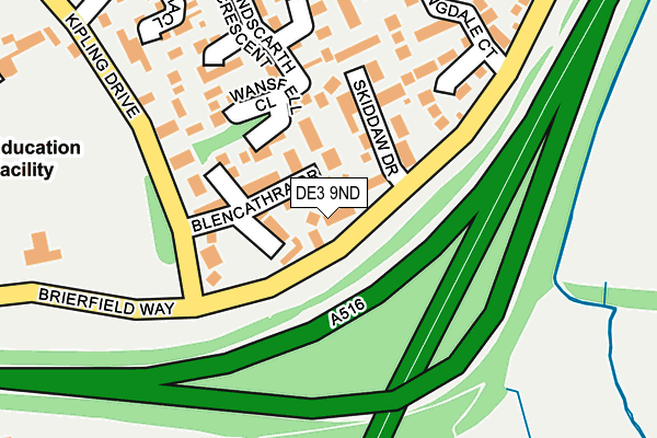 DE3 9ND map - OS OpenMap – Local (Ordnance Survey)