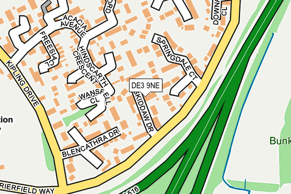 DE3 9NE map - OS OpenMap – Local (Ordnance Survey)
