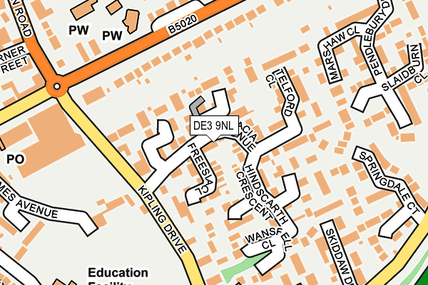 DE3 9NL map - OS OpenMap – Local (Ordnance Survey)