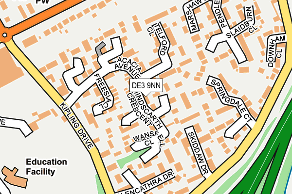 DE3 9NN map - OS OpenMap – Local (Ordnance Survey)