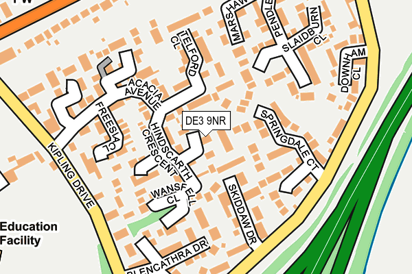 DE3 9NR map - OS OpenMap – Local (Ordnance Survey)