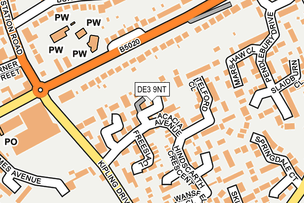 DE3 9NT map - OS OpenMap – Local (Ordnance Survey)
