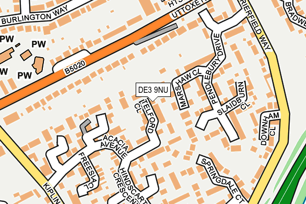 DE3 9NU map - OS OpenMap – Local (Ordnance Survey)