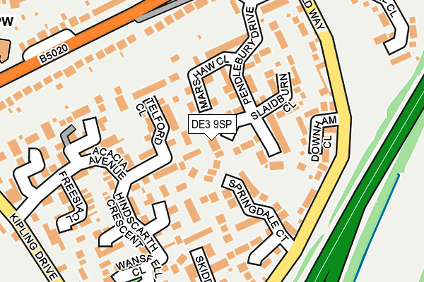 DE3 9SP map - OS OpenMap – Local (Ordnance Survey)