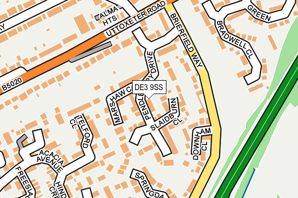 DE3 9SS map - OS OpenMap – Local (Ordnance Survey)