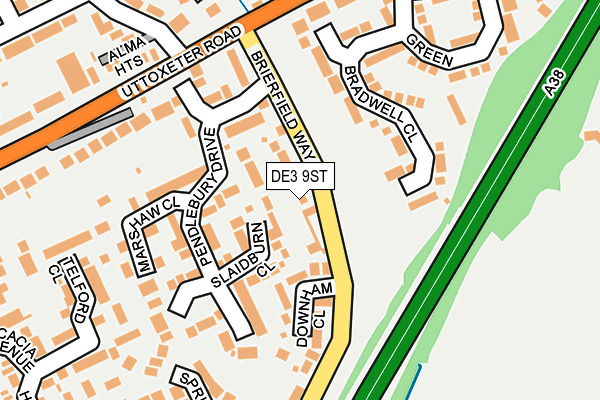 DE3 9ST map - OS OpenMap – Local (Ordnance Survey)