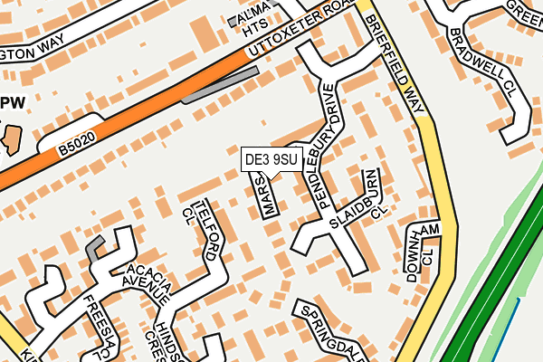 DE3 9SU map - OS OpenMap – Local (Ordnance Survey)