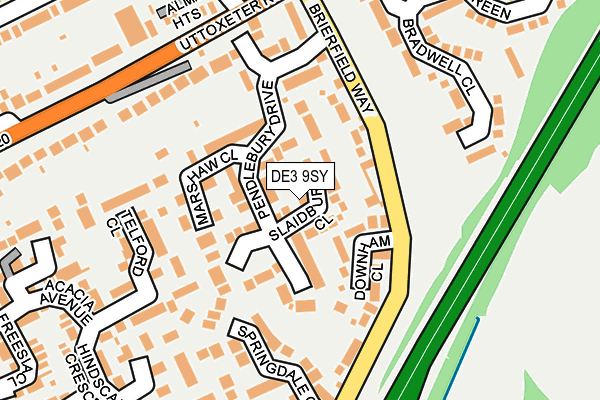 DE3 9SY map - OS OpenMap – Local (Ordnance Survey)