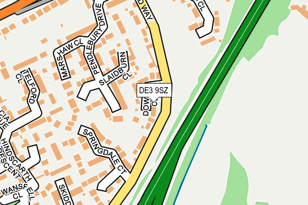 DE3 9SZ map - OS OpenMap – Local (Ordnance Survey)
