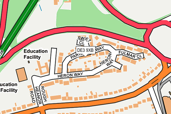 DE3 9XB map - OS OpenMap – Local (Ordnance Survey)