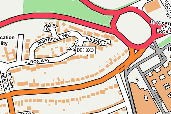 DE3 9XQ map - OS OpenMap – Local (Ordnance Survey)