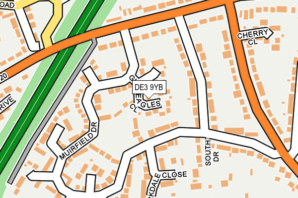 DE3 9YB map - OS OpenMap – Local (Ordnance Survey)