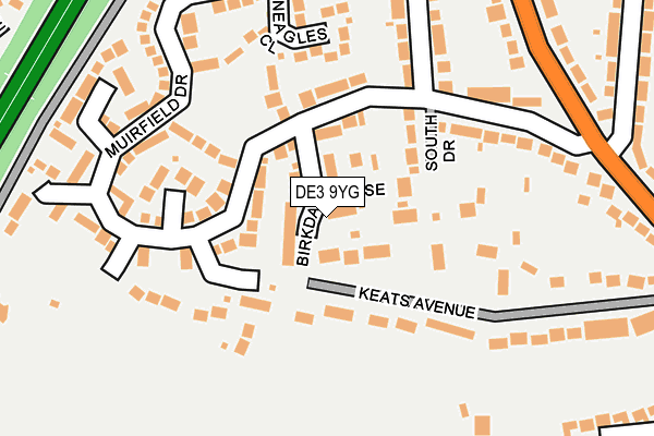 DE3 9YG map - OS OpenMap – Local (Ordnance Survey)