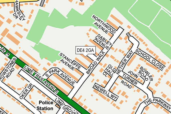 DE4 2GA map - OS OpenMap – Local (Ordnance Survey)