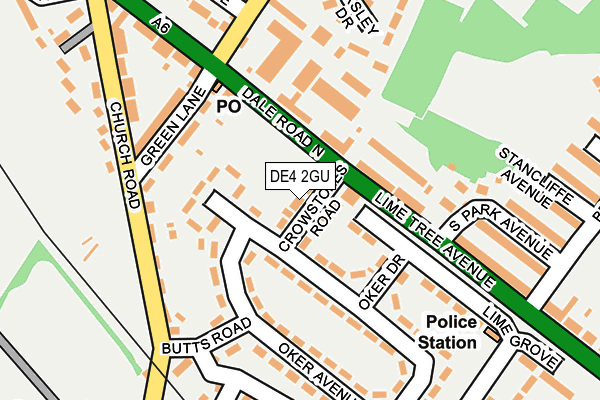 DE4 2GU map - OS OpenMap – Local (Ordnance Survey)