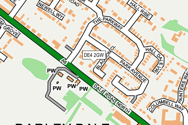 DE4 2GW map - OS OpenMap – Local (Ordnance Survey)