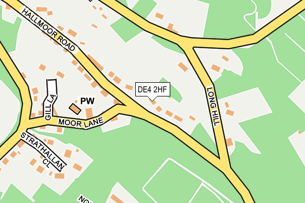 Map of DERBYSHIRE PLUMBING AND HEATING SERVICES LTD at local scale