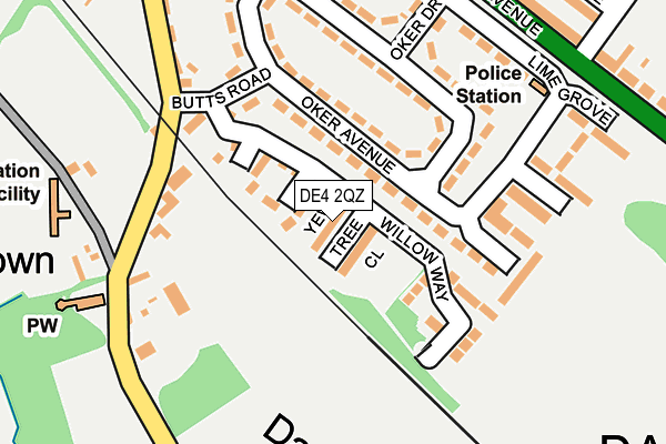 DE4 2QZ map - OS OpenMap – Local (Ordnance Survey)