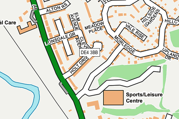 DE4 3BB map - OS OpenMap – Local (Ordnance Survey)