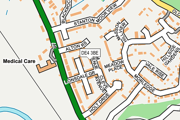 DE4 3BE map - OS OpenMap – Local (Ordnance Survey)