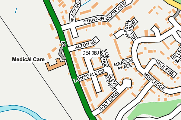 DE4 3BJ map - OS OpenMap – Local (Ordnance Survey)