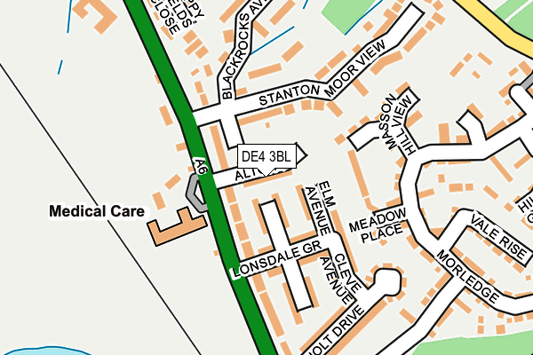 DE4 3BL map - OS OpenMap – Local (Ordnance Survey)