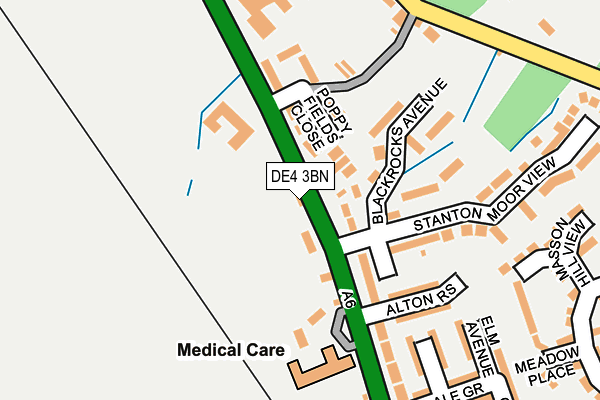 DE4 3BN map - OS OpenMap – Local (Ordnance Survey)