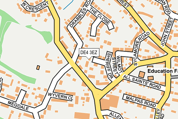 DE4 3EZ map - OS OpenMap – Local (Ordnance Survey)