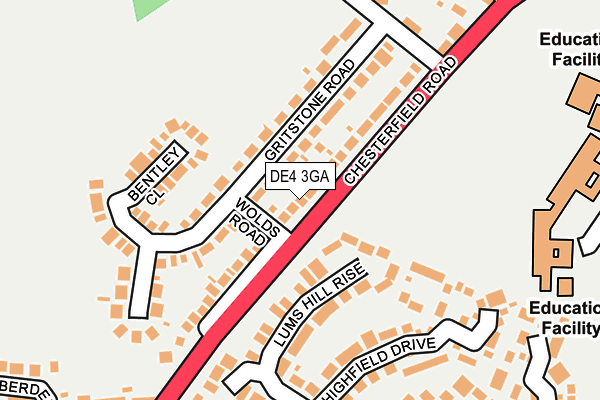 DE4 3GA map - OS OpenMap – Local (Ordnance Survey)