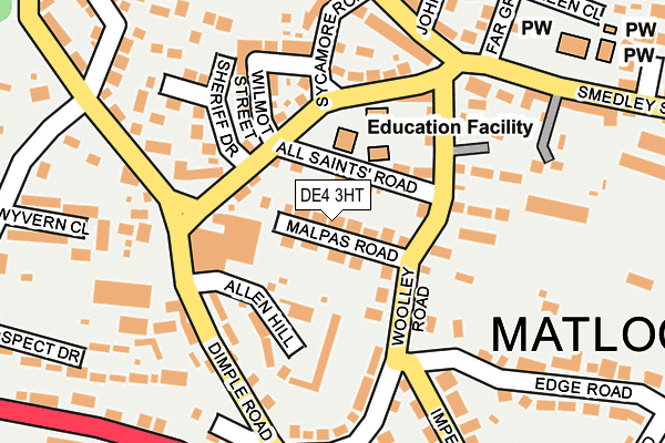 DE4 3HT map - OS OpenMap – Local (Ordnance Survey)
