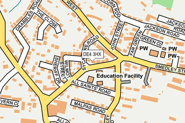 DE4 3HX map - OS OpenMap – Local (Ordnance Survey)