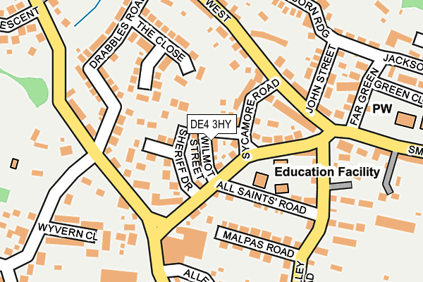 DE4 3HY map - OS OpenMap – Local (Ordnance Survey)