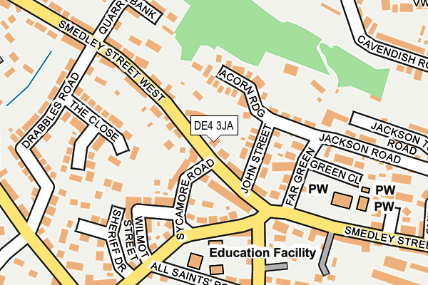 DE4 3JA map - OS OpenMap – Local (Ordnance Survey)