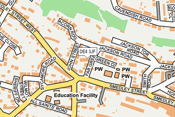 DE4 3JF map - OS OpenMap – Local (Ordnance Survey)
