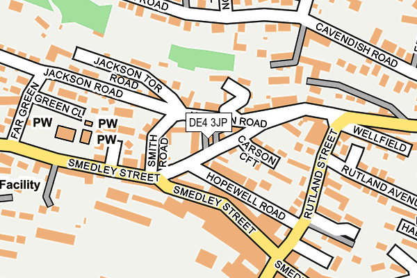 DE4 3JP map - OS OpenMap – Local (Ordnance Survey)