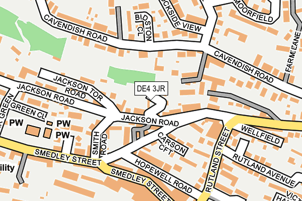 DE4 3JR map - OS OpenMap – Local (Ordnance Survey)