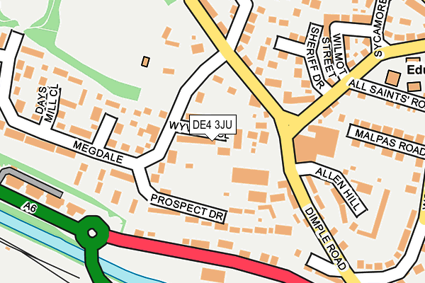 DE4 3JU map - OS OpenMap – Local (Ordnance Survey)