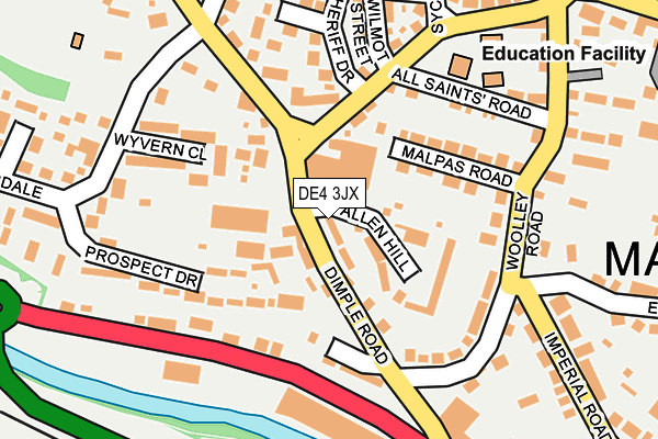 DE4 3JX map - OS OpenMap – Local (Ordnance Survey)