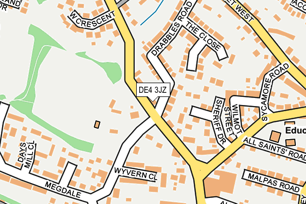 DE4 3JZ map - OS OpenMap – Local (Ordnance Survey)