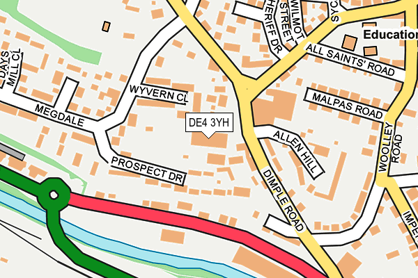 DE4 3YH map - OS OpenMap – Local (Ordnance Survey)