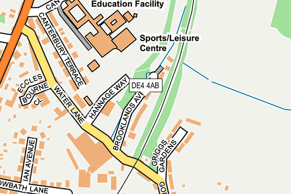 DE4 4AB map - OS OpenMap – Local (Ordnance Survey)