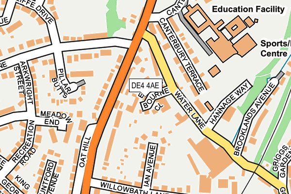 DE4 4AE map - OS OpenMap – Local (Ordnance Survey)